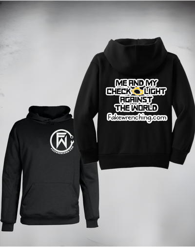 graphic hoodie product shot — Check engine light hoodie