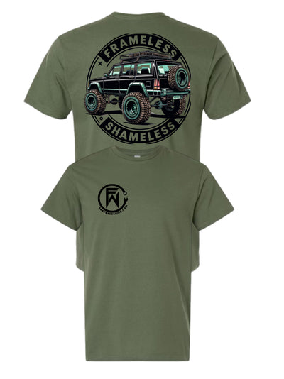 off-road graphic tee front — Shameless unisex shirt