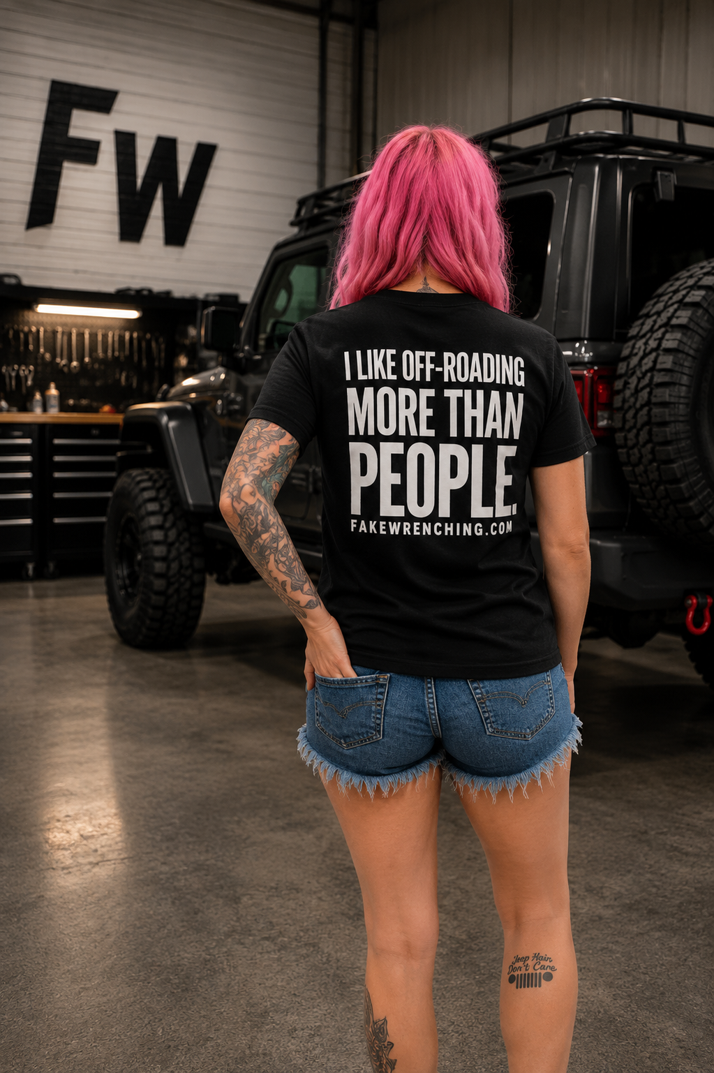 t-shirt view 4 — I like offroading more than people shirt