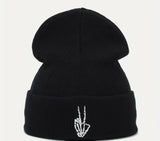 Peace and skellys beanie