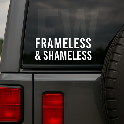 decal view 3 — Frameless & Shameless Decal