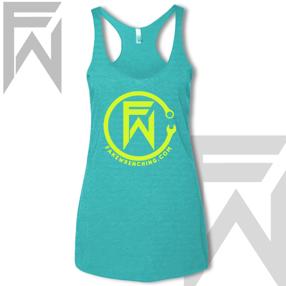 yellow tahiti top detail — FW CircleWrench Racerback Tank