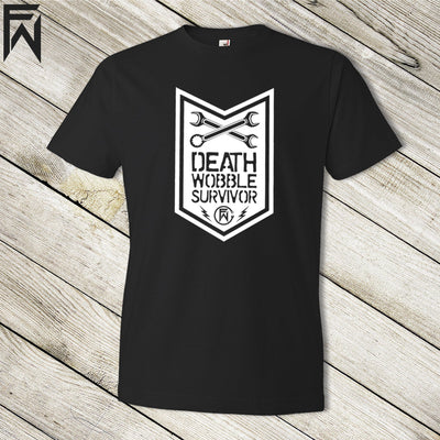 black white off-road badge front — Death Wobble Survivor Badge