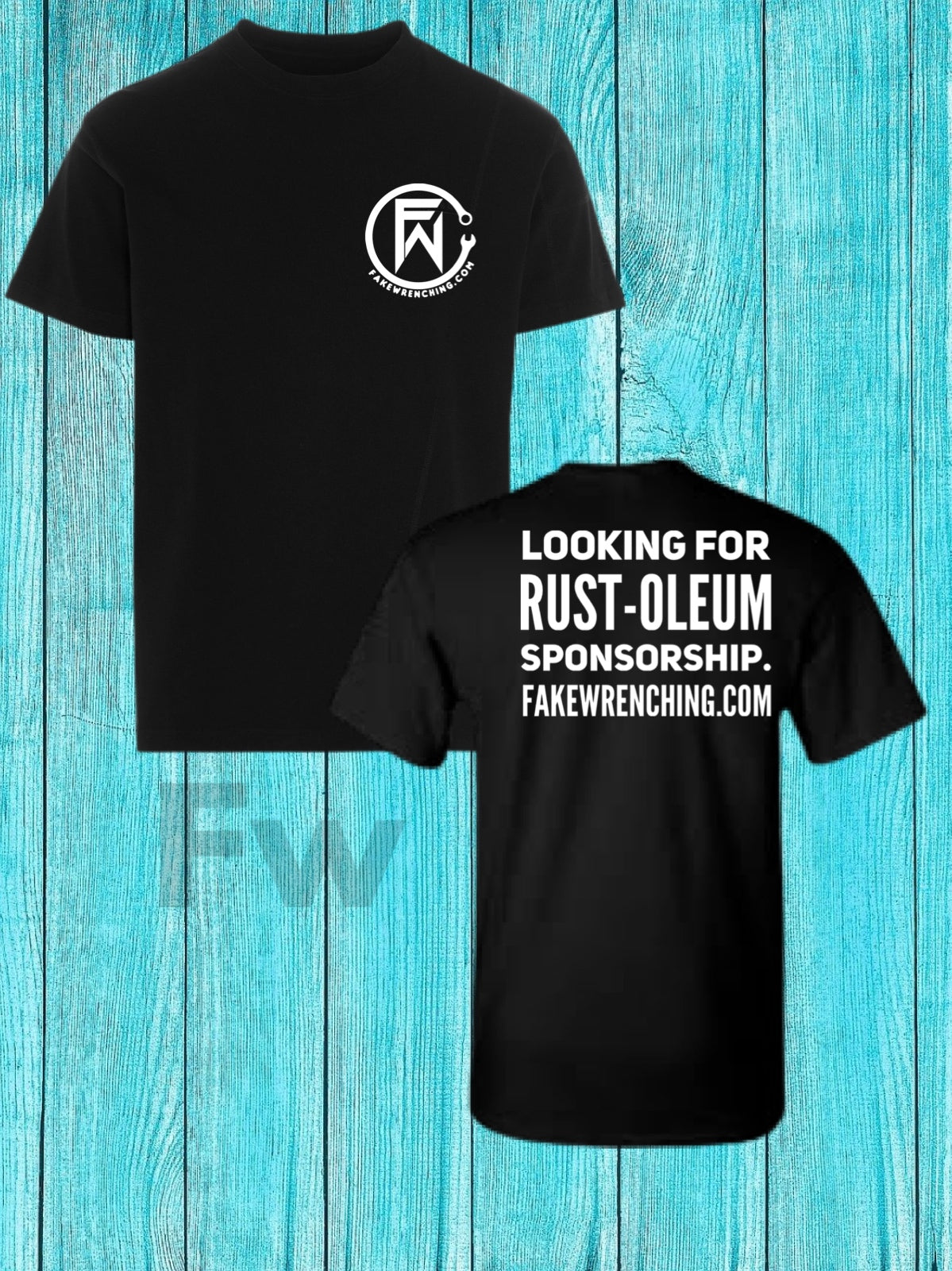 t-shirt detail — Looking for Rustoleum sponsorship shirt