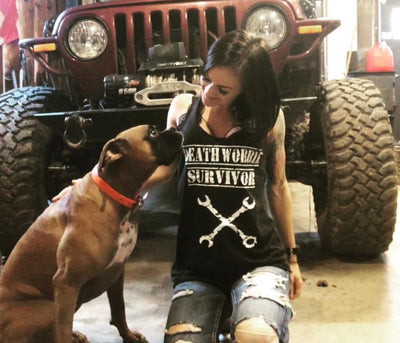 off-road tank top front — Death Wobble Survivor - Racerback Tank