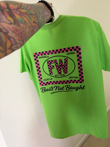 Built not bought pink checker design