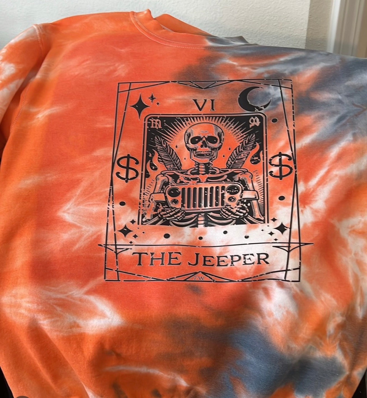 crewneck back — The Tarot cards tie dye Crewneck
