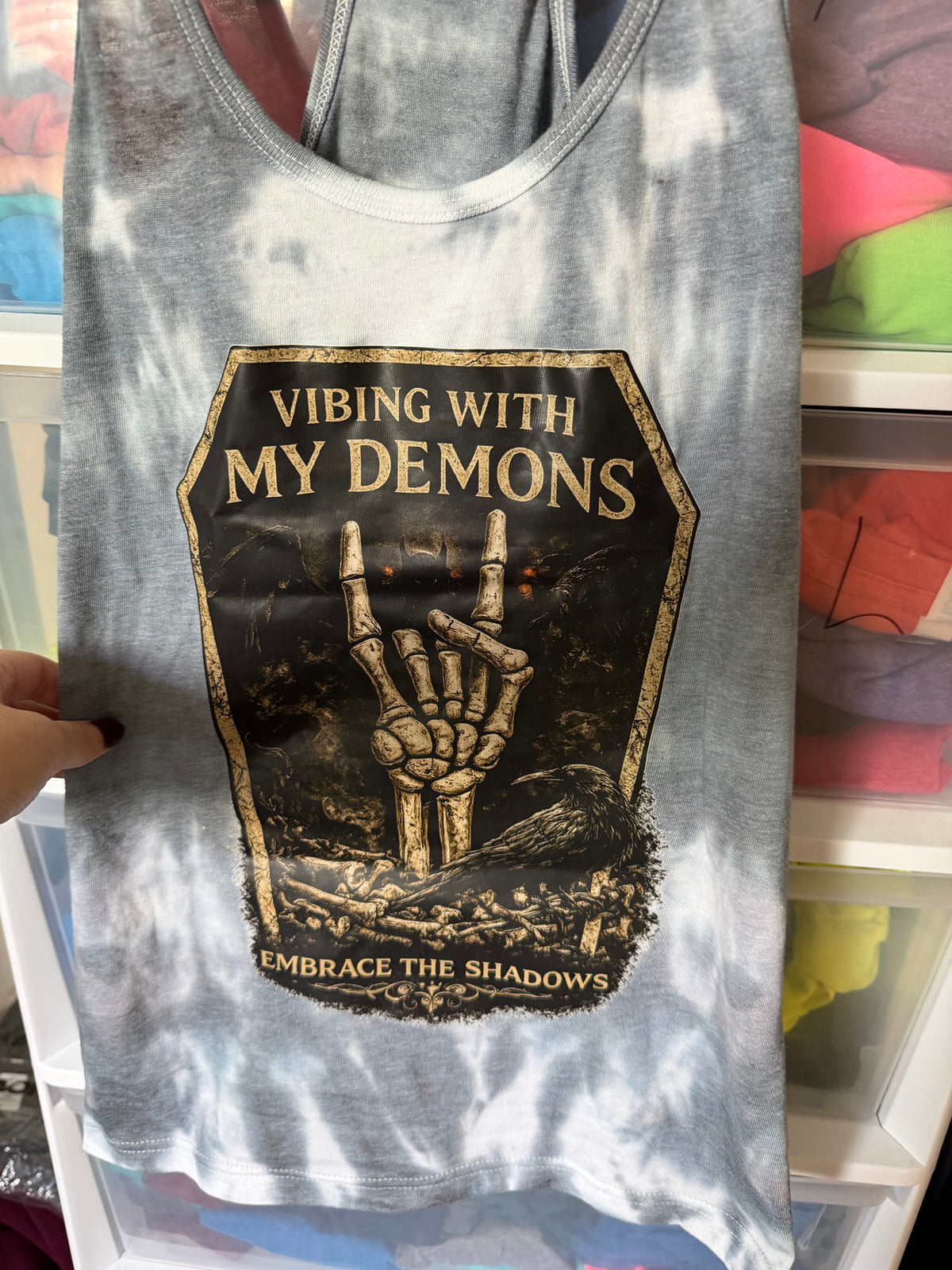 top back — Vibing with my demons tank