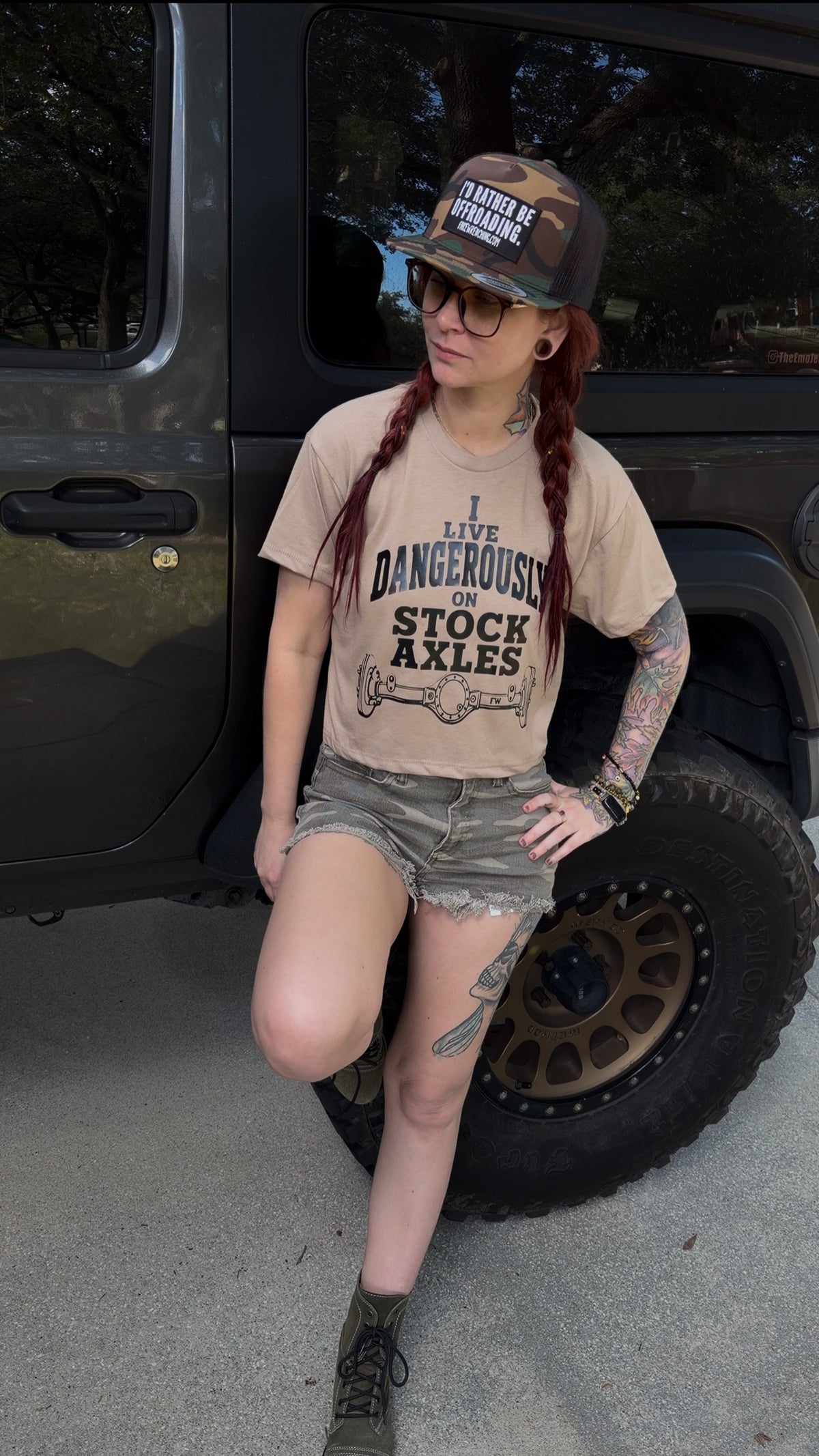 off-road crop top front — I live dangerously on stock axles crop top