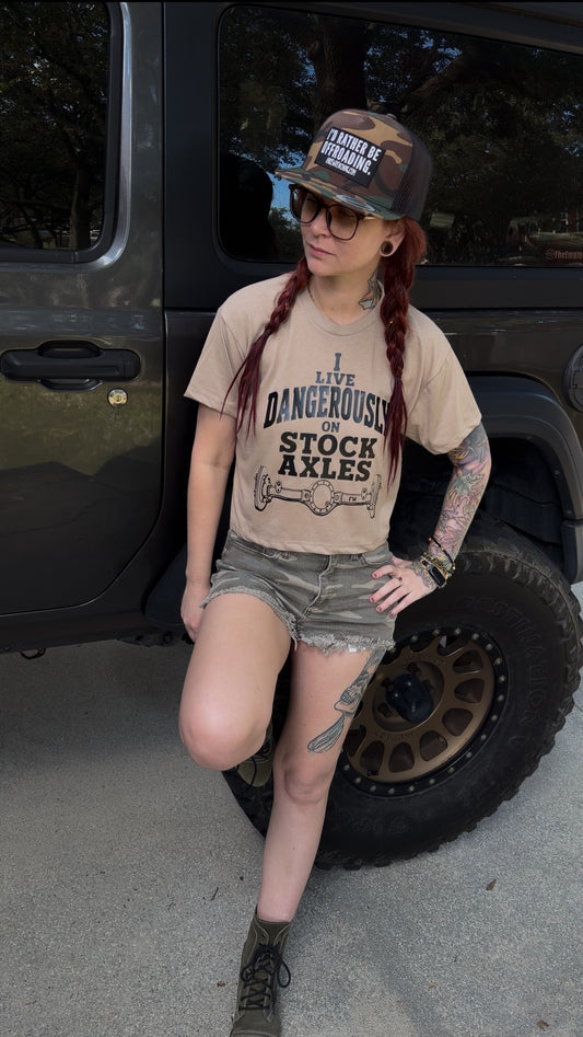 off-road crop top front — I live dangerously on stock axles crop top