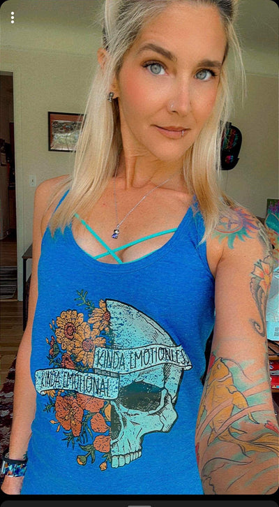 graphic tank top front — Kinda emotional tank