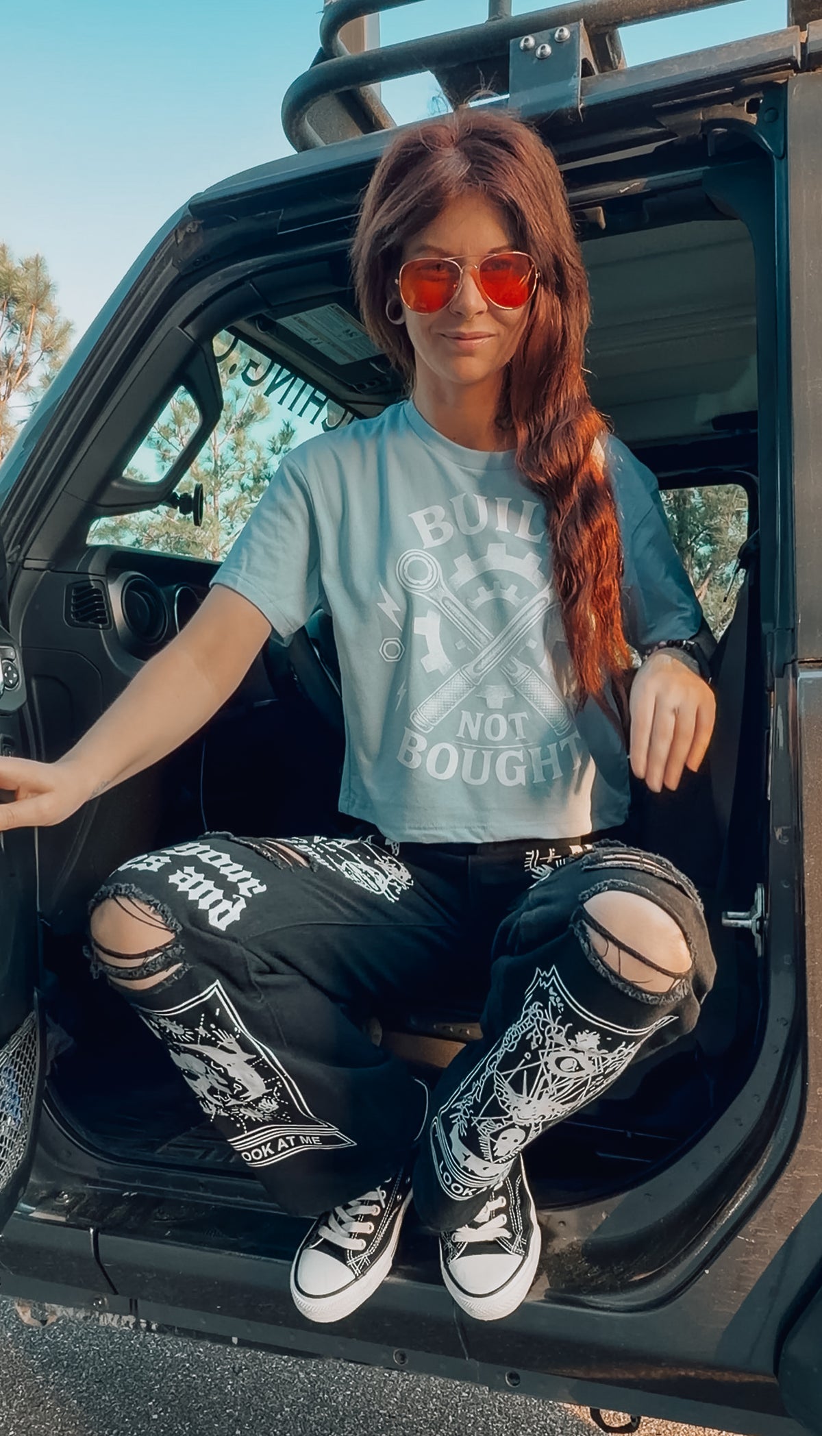 off-road crop top front — Built Not Bought Crop Top