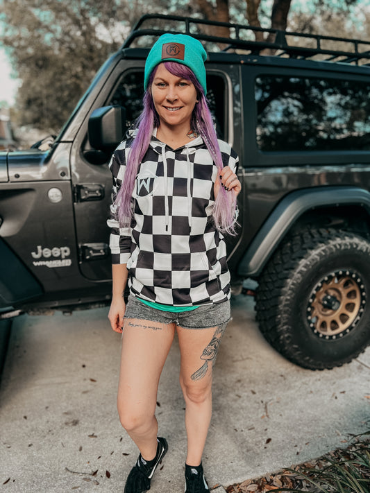 Black and white checkered hoodie