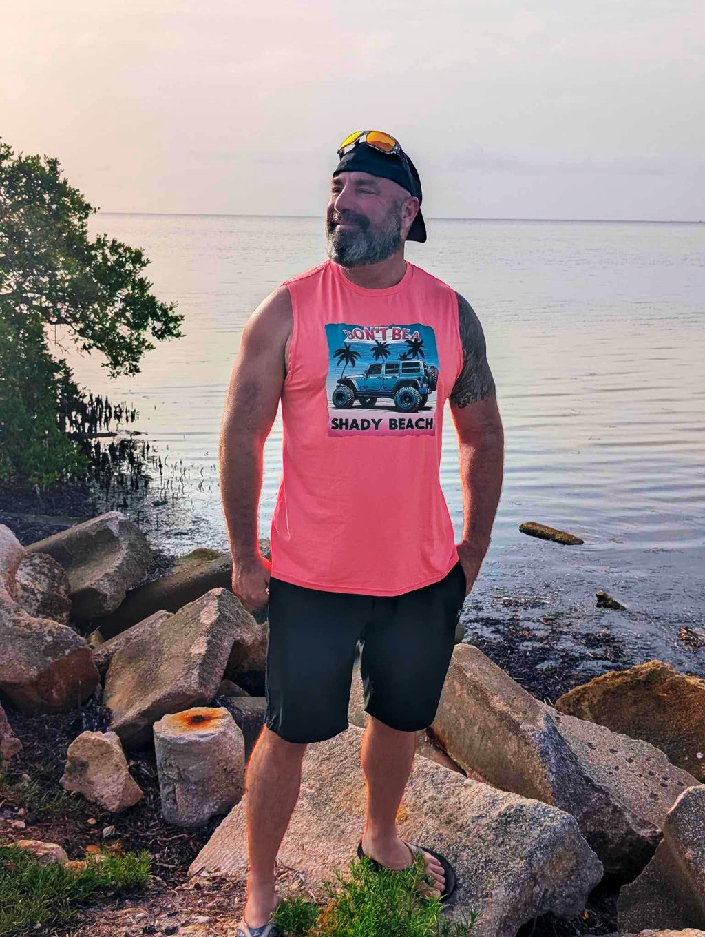 Don’t be a shady beach mens tank