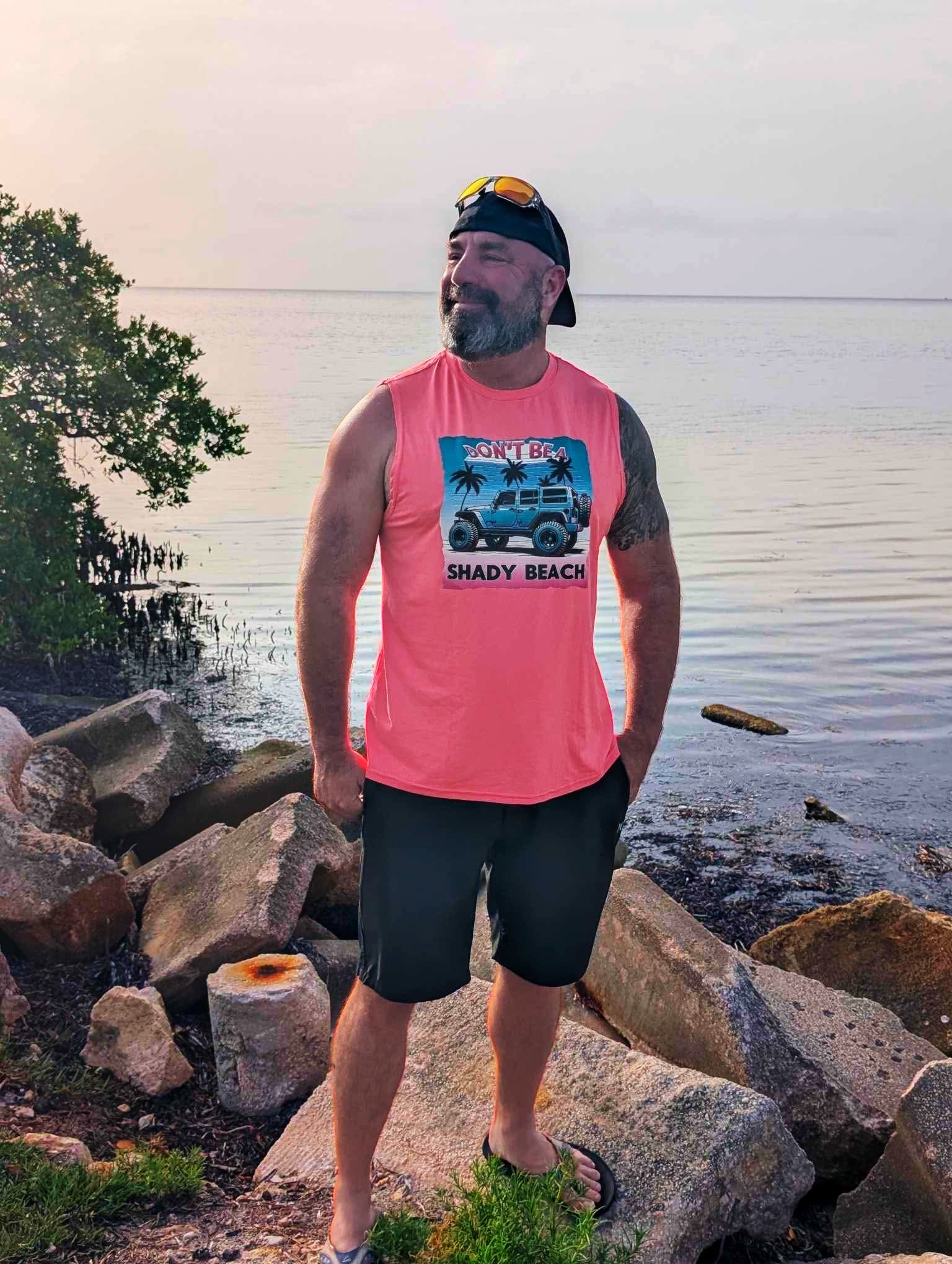 Don’t be a shady beach mens tank
