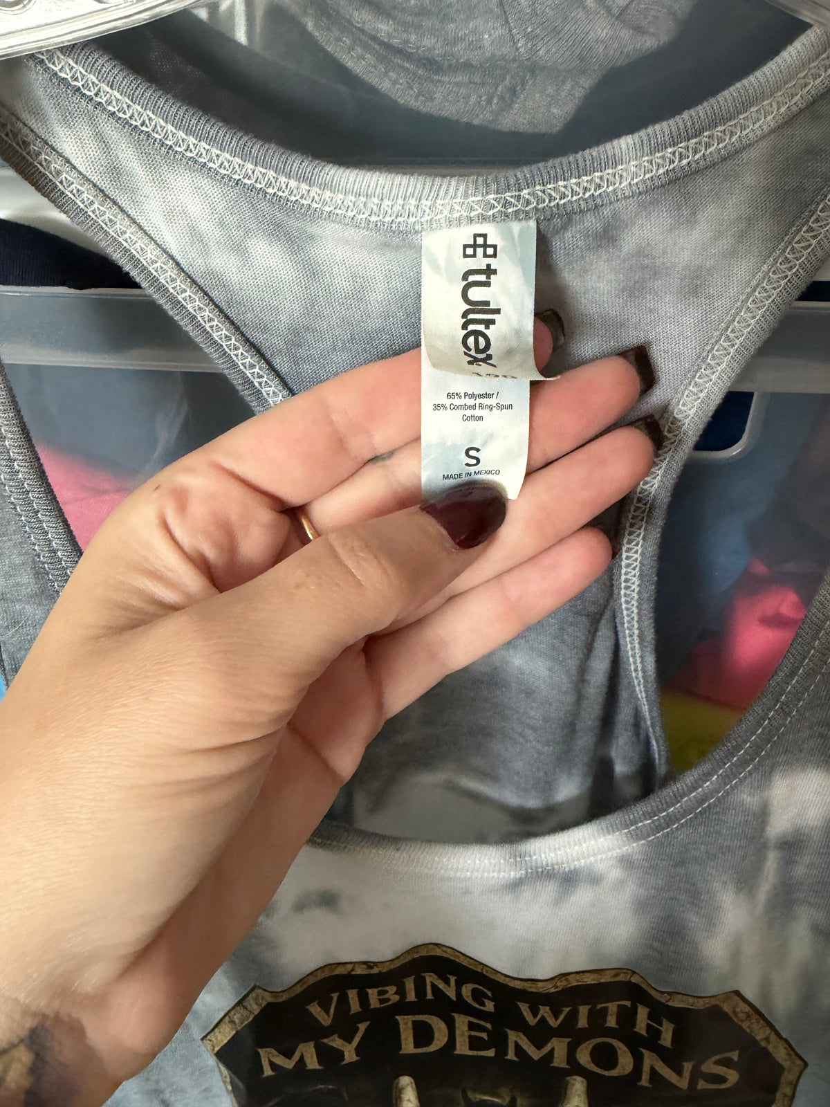 top detail — Vibing with my demons tank