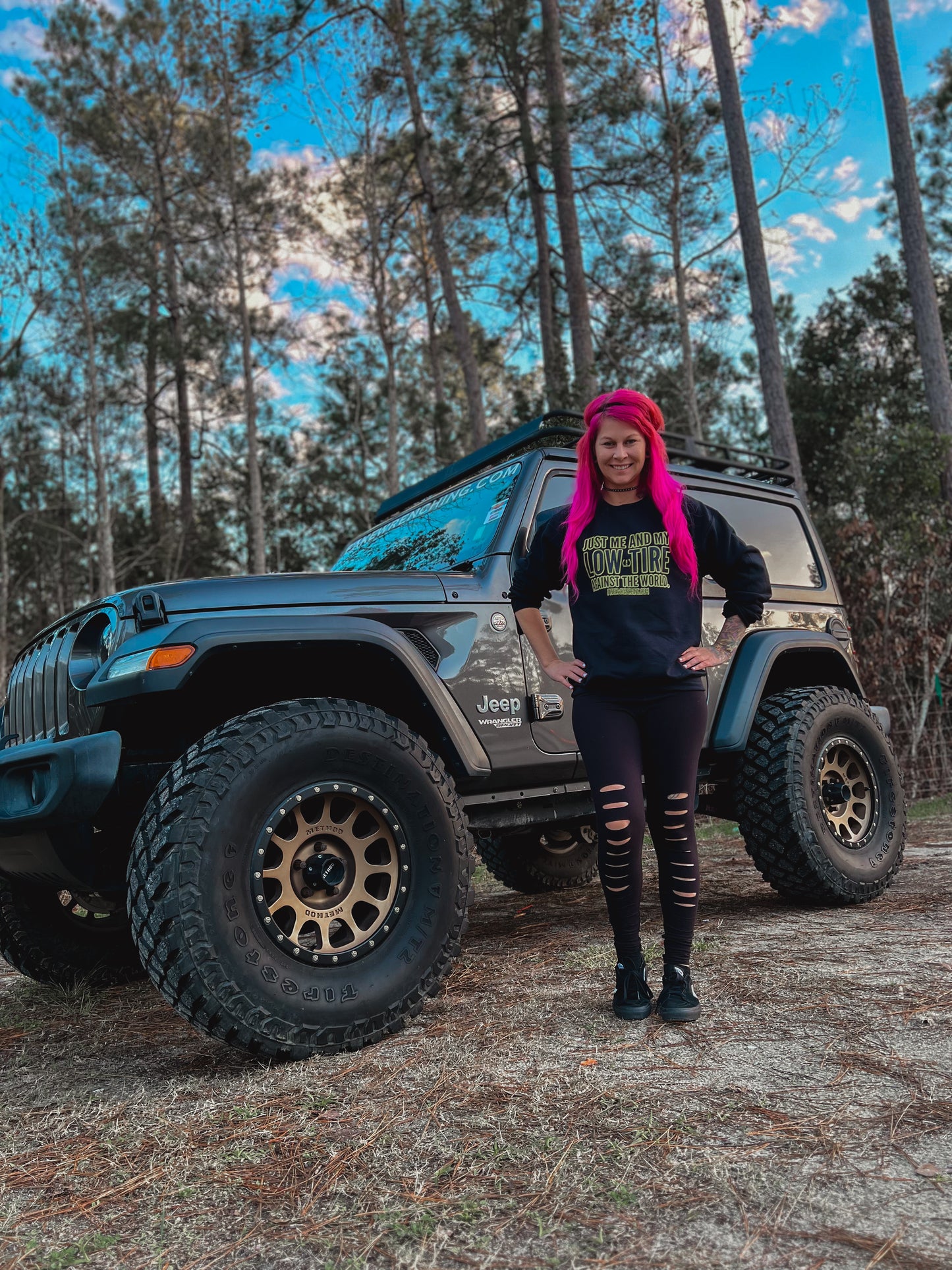 Just me and my low tire pressure against the world crewneck