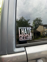 Hate people decal