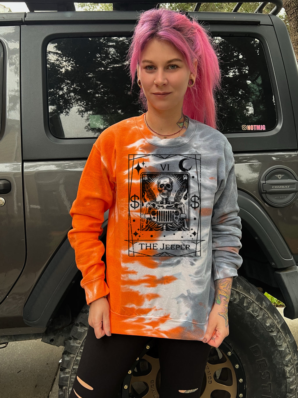 The Tarot cards tie dye Crewneck