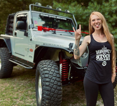 off-road tank top front — I live dangerously with stock gears tank