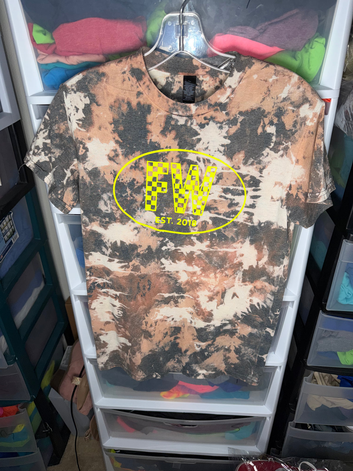 graphic tee product shot — Cow print FW bleach shirt