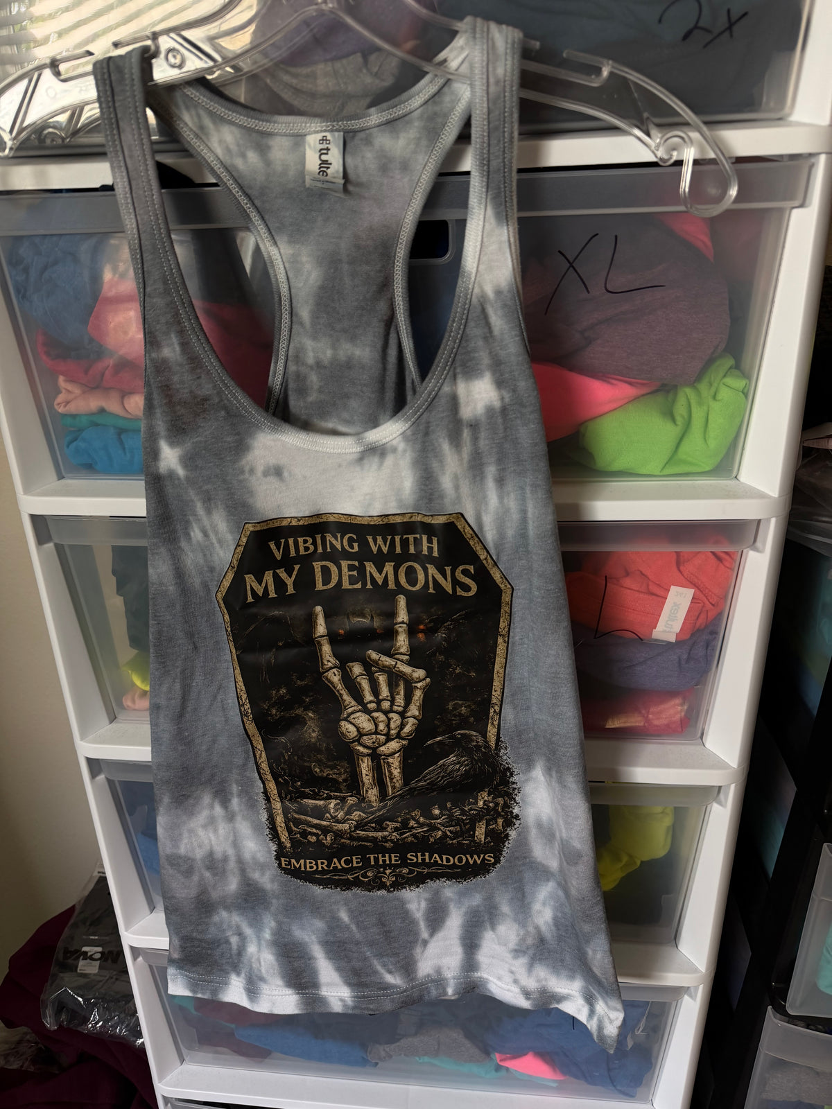 punk tank top front — Vibing with my demons tank