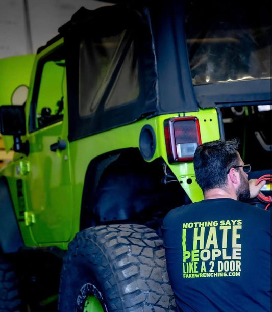 4x4 graphic tee front — Nothings says I hate people Like a 2 door shirt