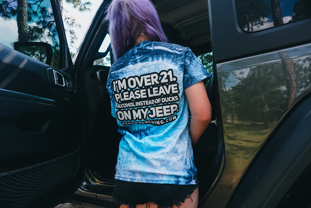 graphic tee front — I’m over 21 please leave alcohol instead of d…