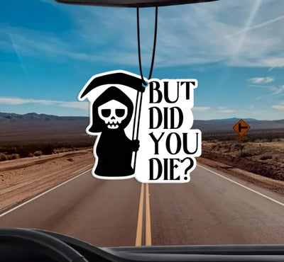 handmade air freshener product shot — But did you die air freshener