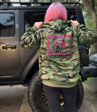off-road hoodie front — Built not bought camo hoodie