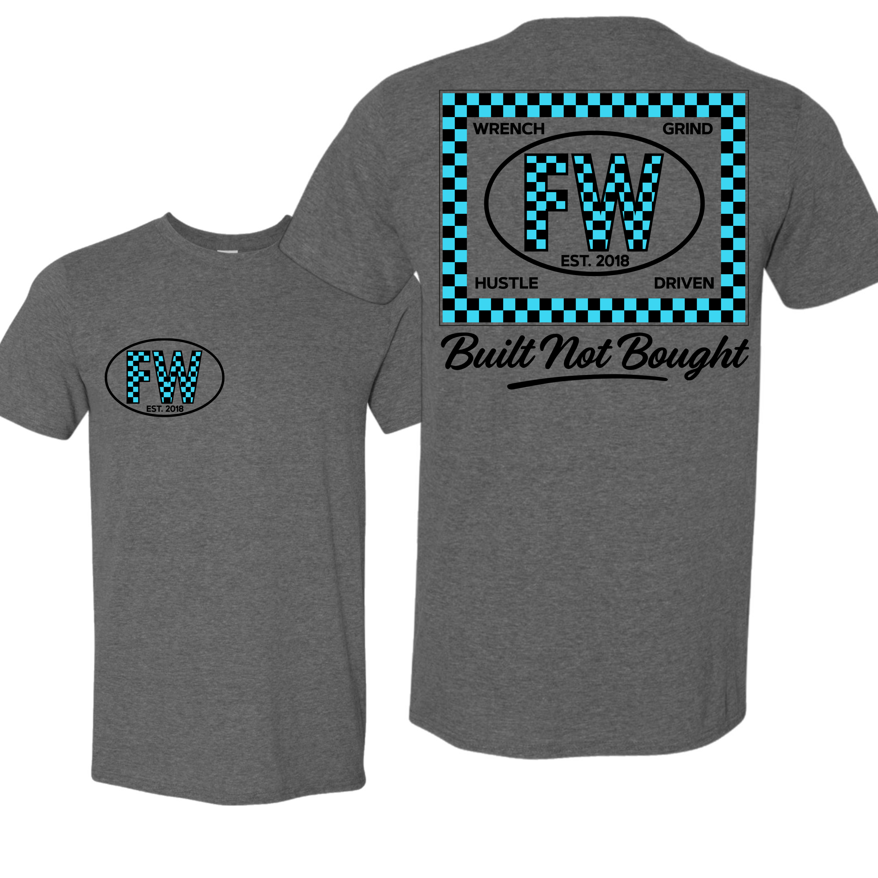 FW Checker Tee - blue