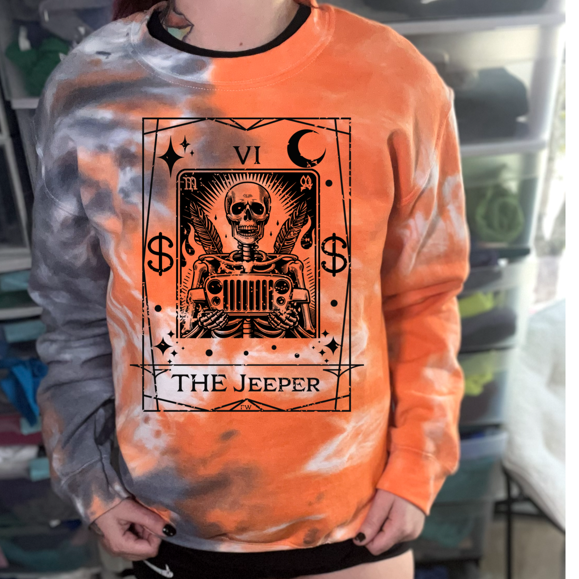 The Tarot cards tie dye Crewneck