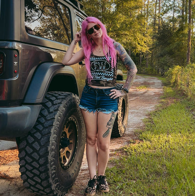 punk tank top front — FW Checker Camo Tank