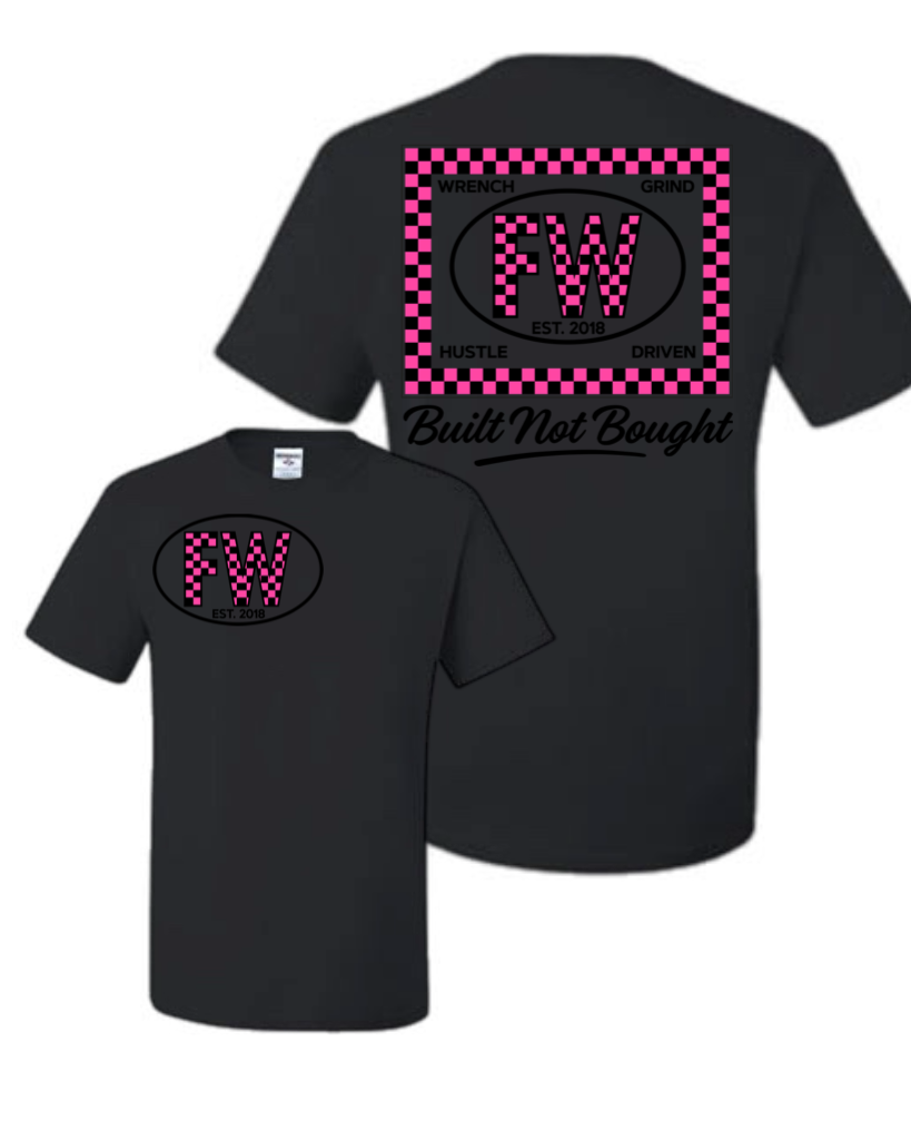 FW Checker Tee - Neon Pink