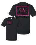 FW Checker Tee - Neon Pink