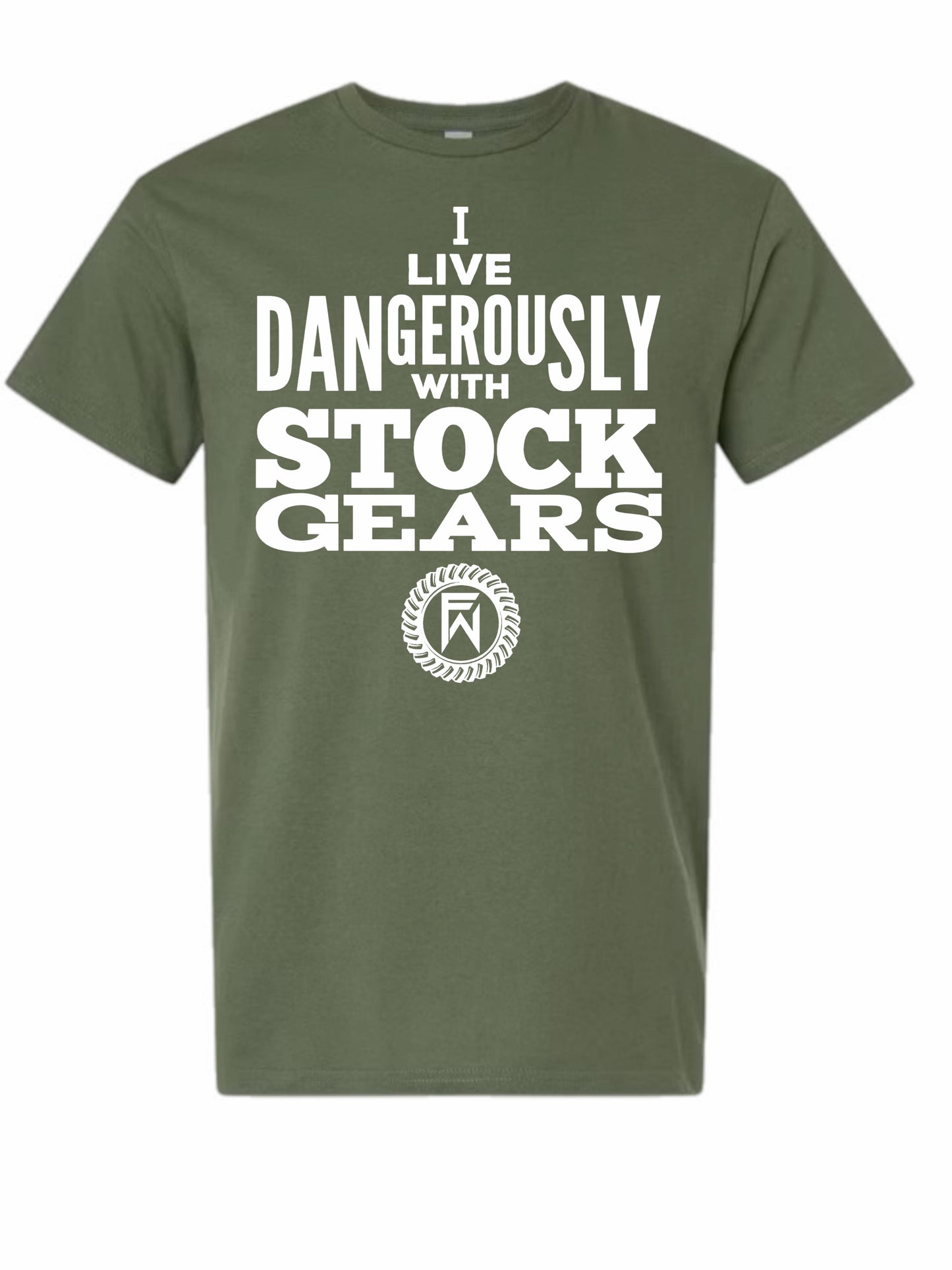 I live dangerously with stock Gears Unisex Shirt
