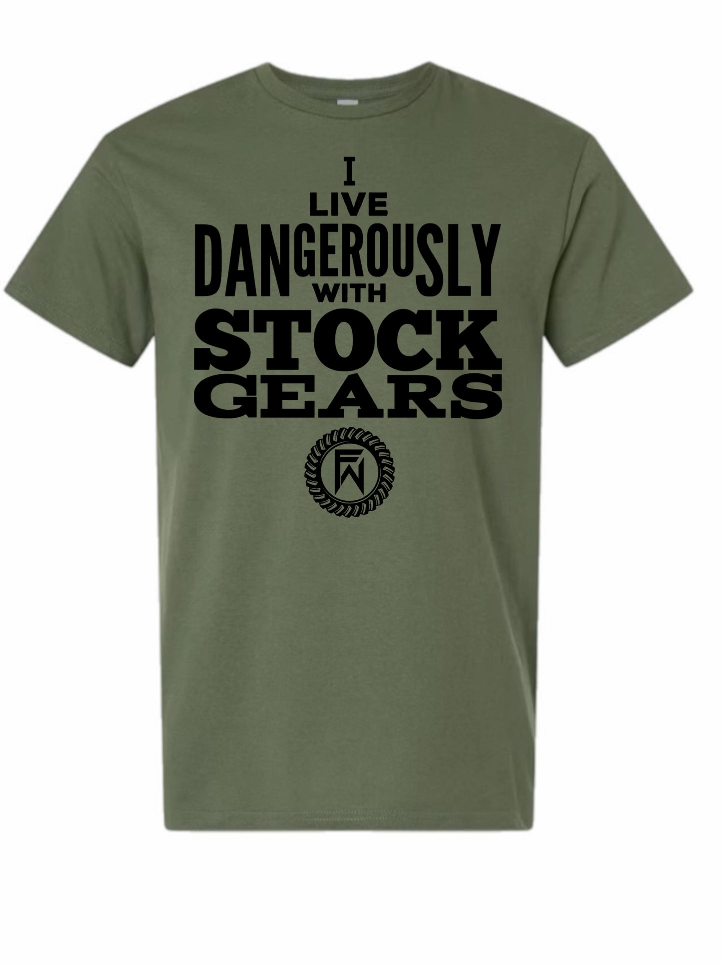 I live dangerously with stock Gears Unisex Shirt
