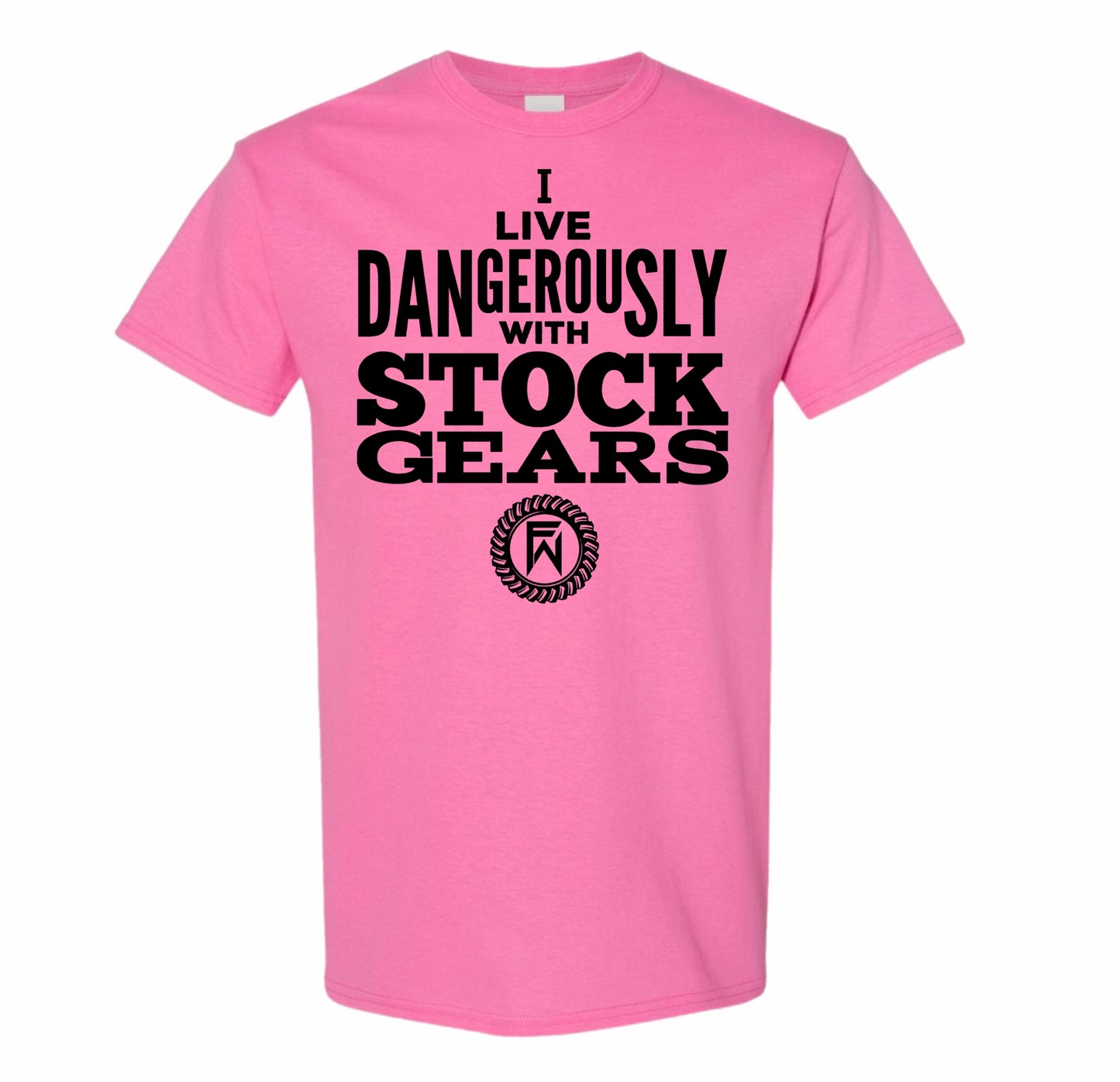 I live dangerously with stock Gears Unisex Shirt