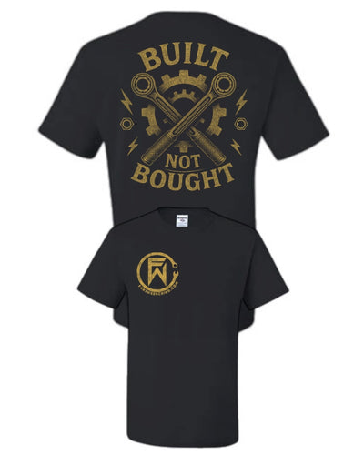 off-road graphic tee front — Built not bought unisex shirt