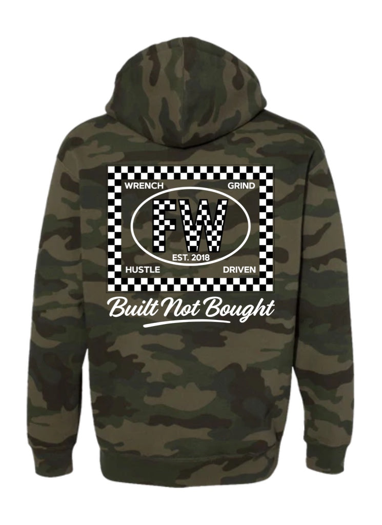 Built not bought camo hoodie