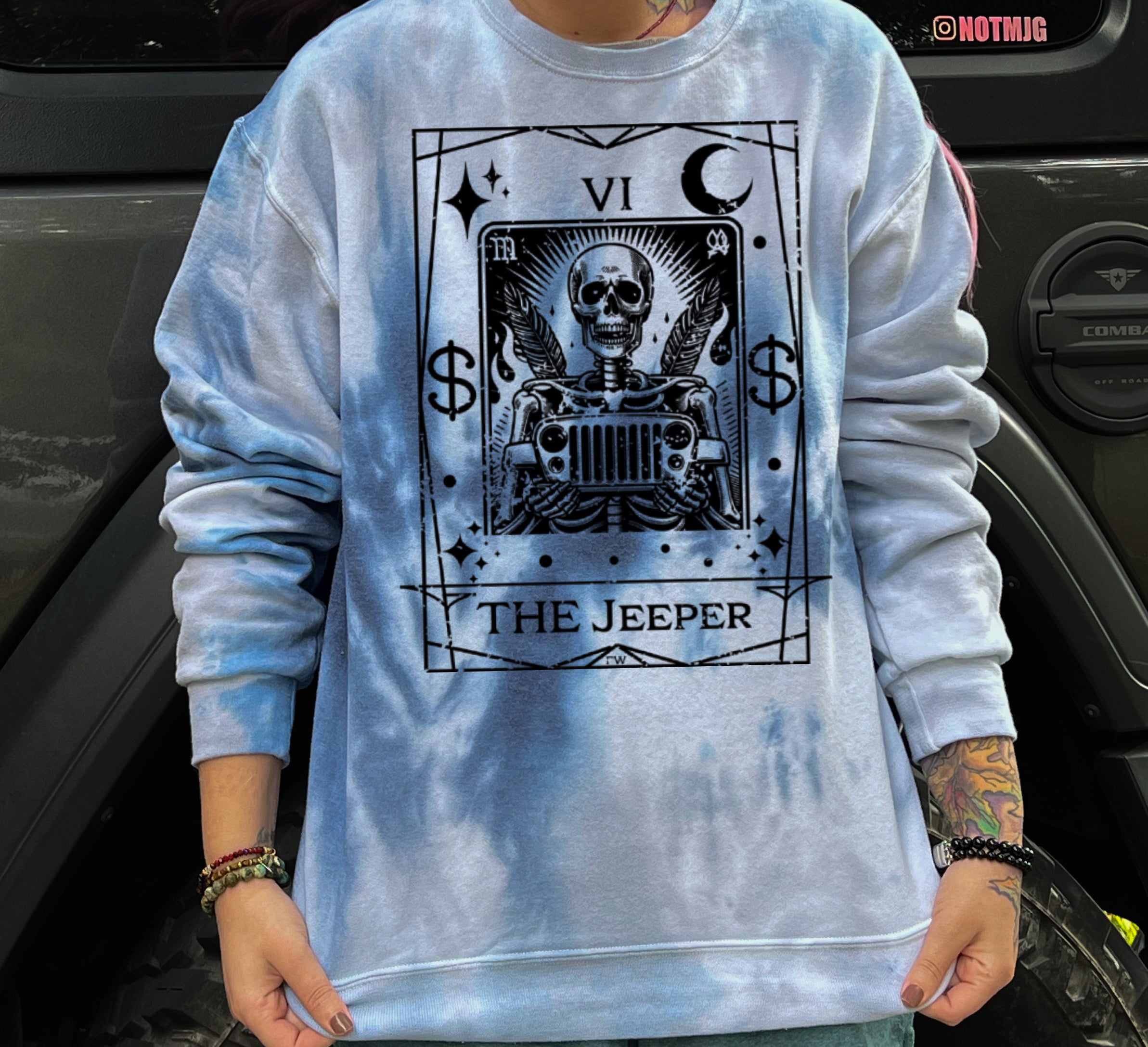 The Tarot cards tie dye Crewneck