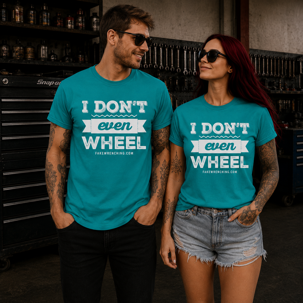t-shirt back — I Don't Even Wheel Shirt