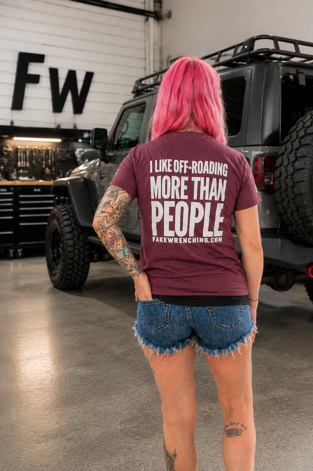 t-shirt back — I like offroading more than people shirt