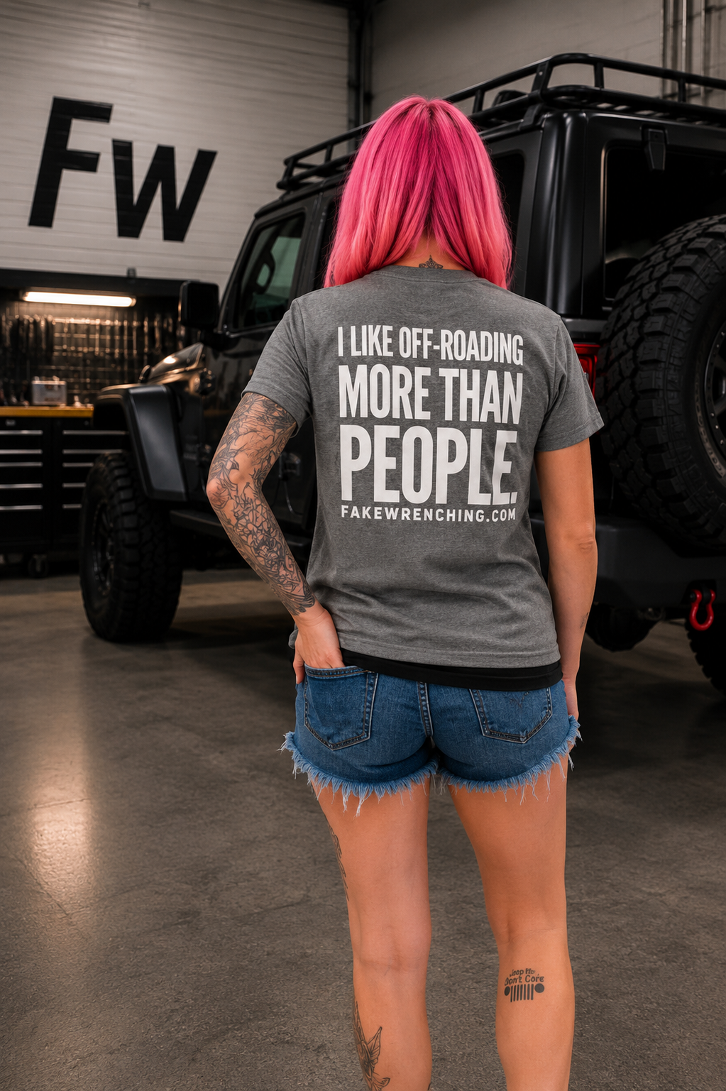 t-shirt detail — I like offroading more than people shirt