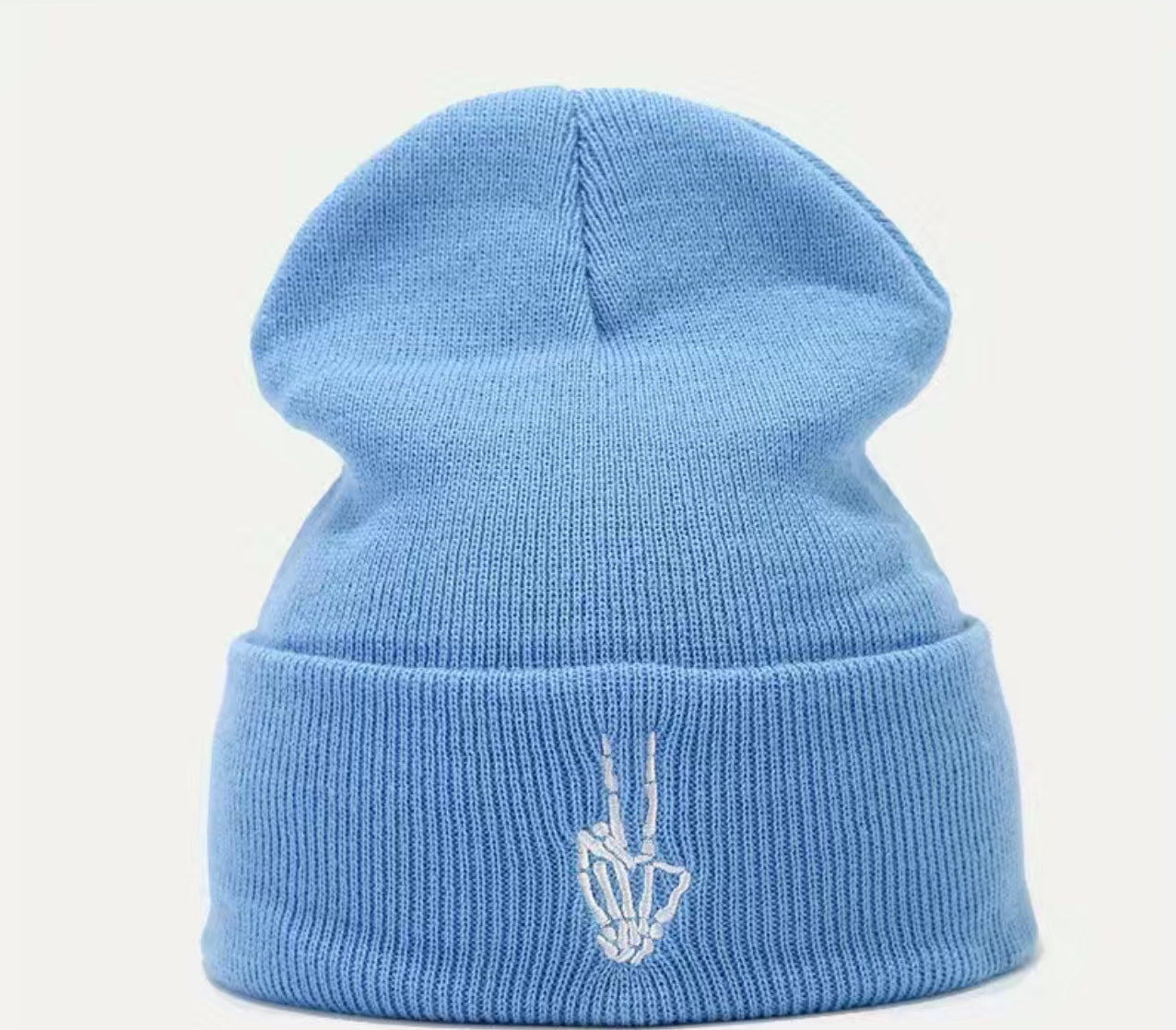 Peace and skellys beanie