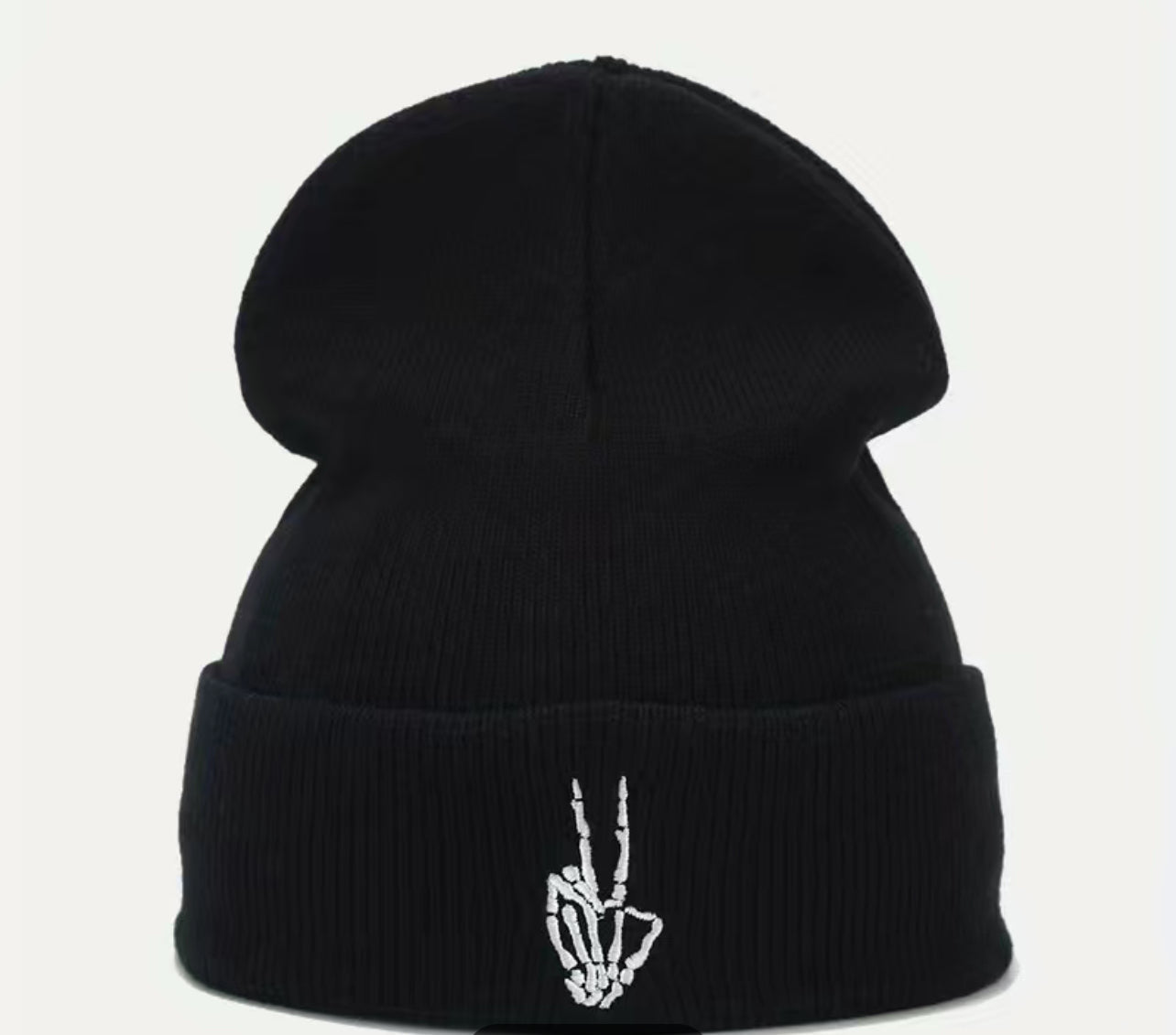 Peace and skellys beanie