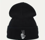 Peace and skellys beanie