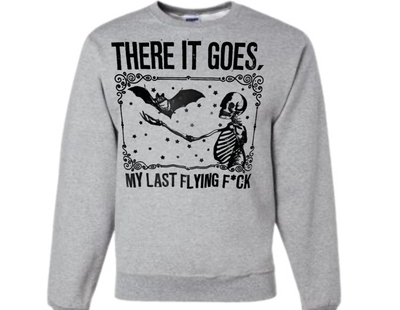 graphic crewneck product shot — My last flying crewneck