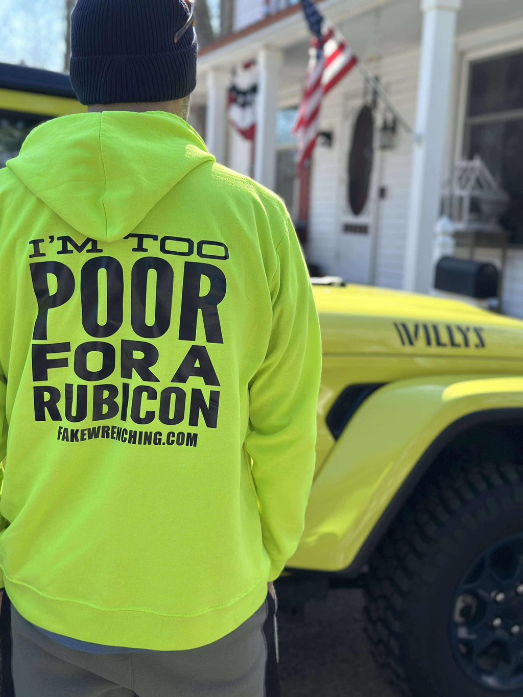 I'm too poor for a rubicon safety yellow hoodie