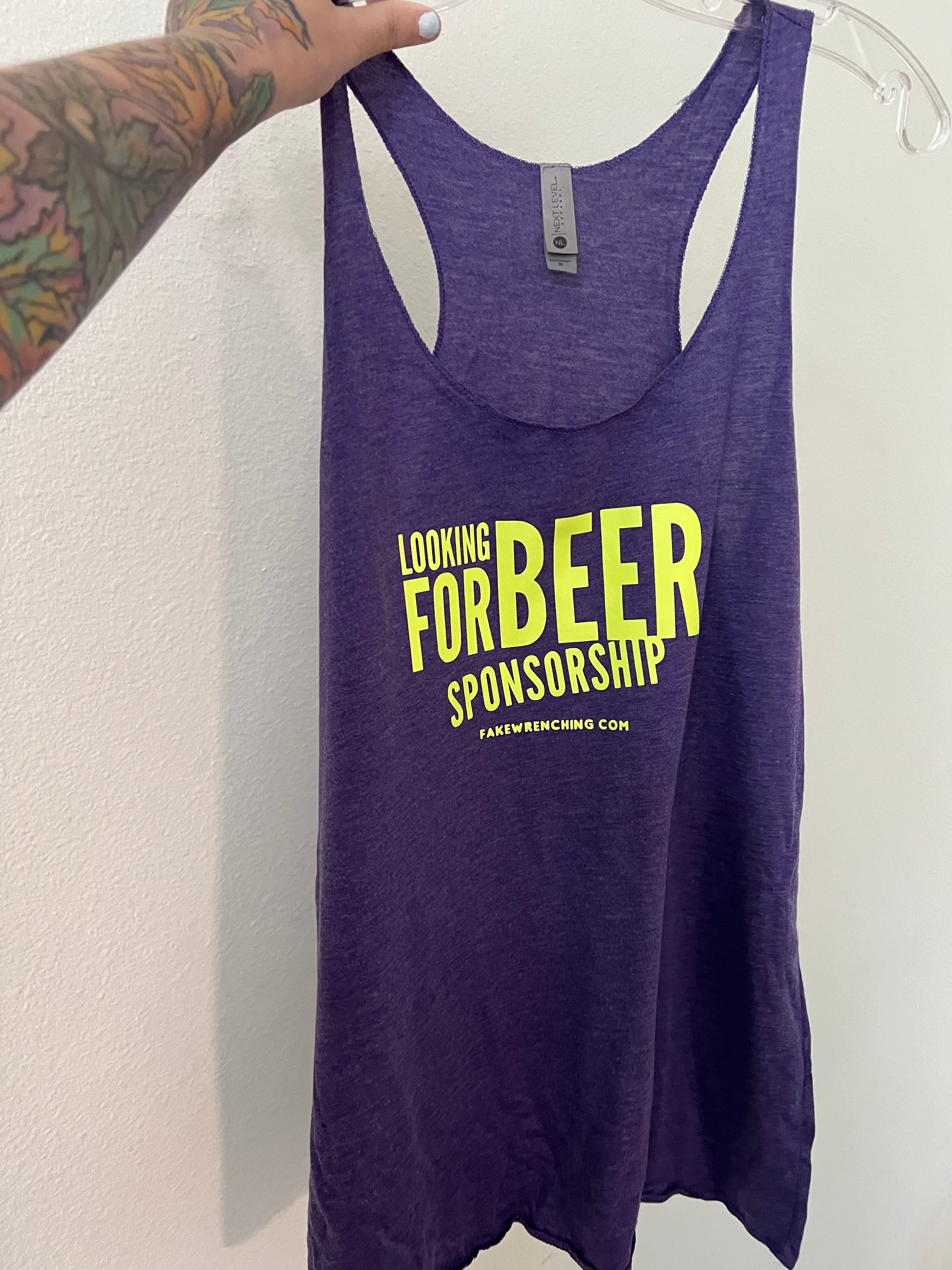 Baggy racerback beer sponsor tank